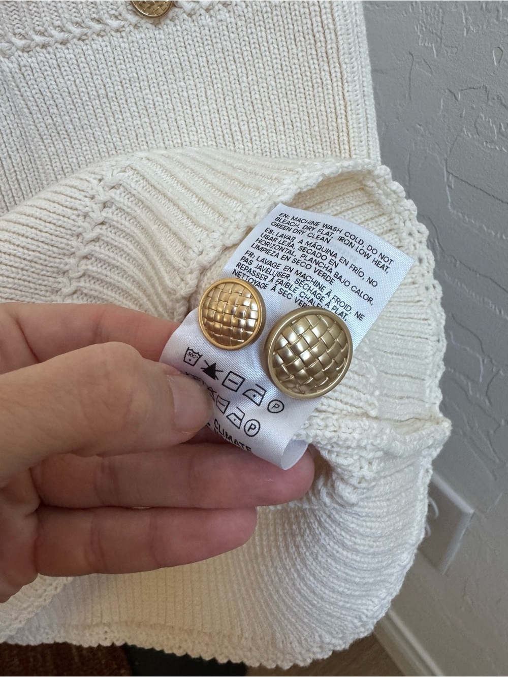 Reformation Catalina Cream Sleeveless Knit Button-Front Mini Dress - Picture 4 of 5